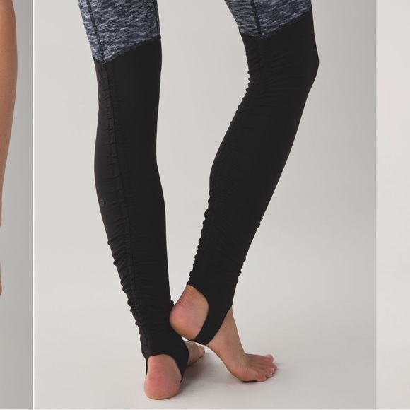 Lululemon Wunder Under Pant *Stirrup Dramatic Static White Black / Black - Picture 4 of 10